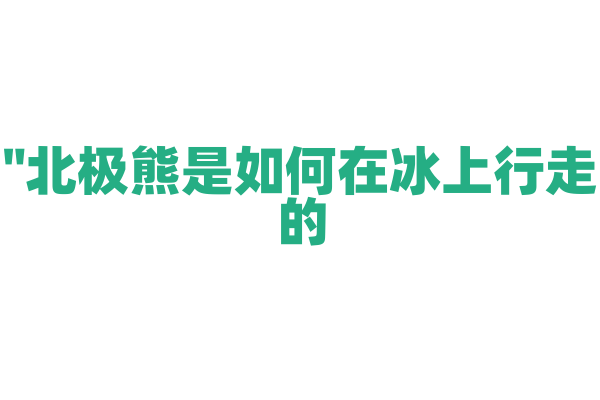 "北极熊是如何在冰上行走的？"